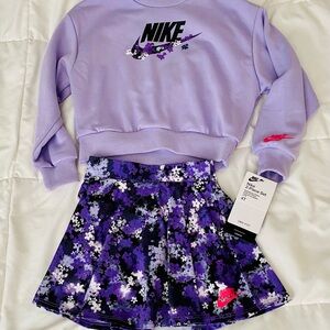 Nike Girls Purple Sweatshirt and Skirt Set 4T